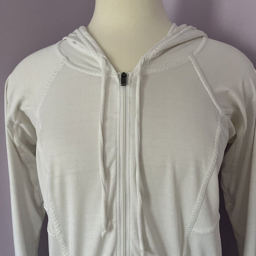 Athleta Pullover Womens M White Hoodie 1/2 Zip Athleisure - Picture 2 of 6